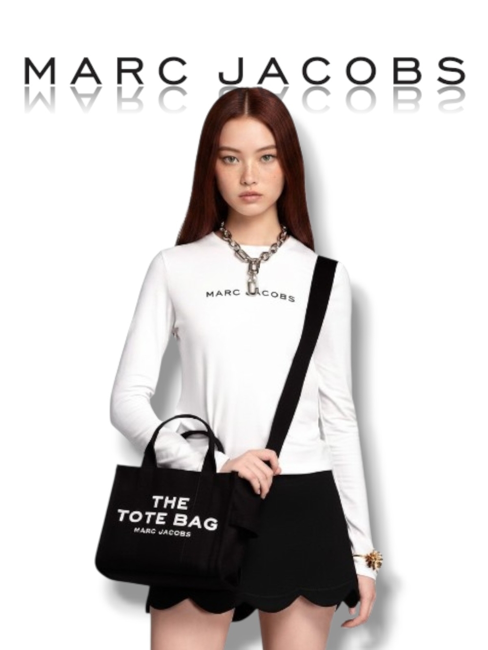 Marc Jacobs Black Canvas 'The Tote Bag' Crossbody Tote